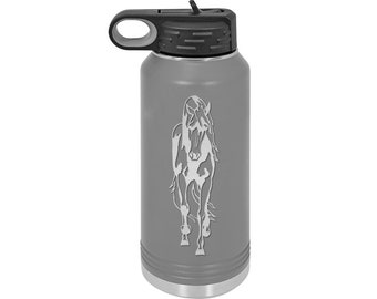 Personalized Stainless Steel Water Bottle - Horse Designs 2 | Equestrian Gift | Horse Water Bottle | Equestrian Water Bottle