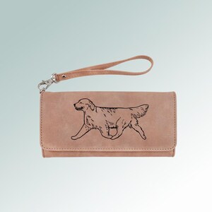 Personalized Golden Retriever Wallet with a Removable Wrist Strap with your choice of Golden Retriever Design | 80+ Golden Retriever Designs