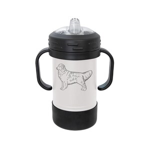 Custom Engraved Stainless Steel Sippy Cup with your choice of Golden Retriever Design | Golden Retriever Sippy Cup | Golden Retriever Gift