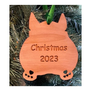 Wood Corgi Butt Ornament | Corgi Ornament | Christmas Ornament | Corgi Christmas | Corgi Gift | Corgi Butt & Heart Paws