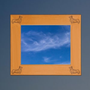 Custom Engraved Wood Corgi Picture Frame with your Corgi Design | Corgi Frame | Corgi Award | 100+ Corgi Designs