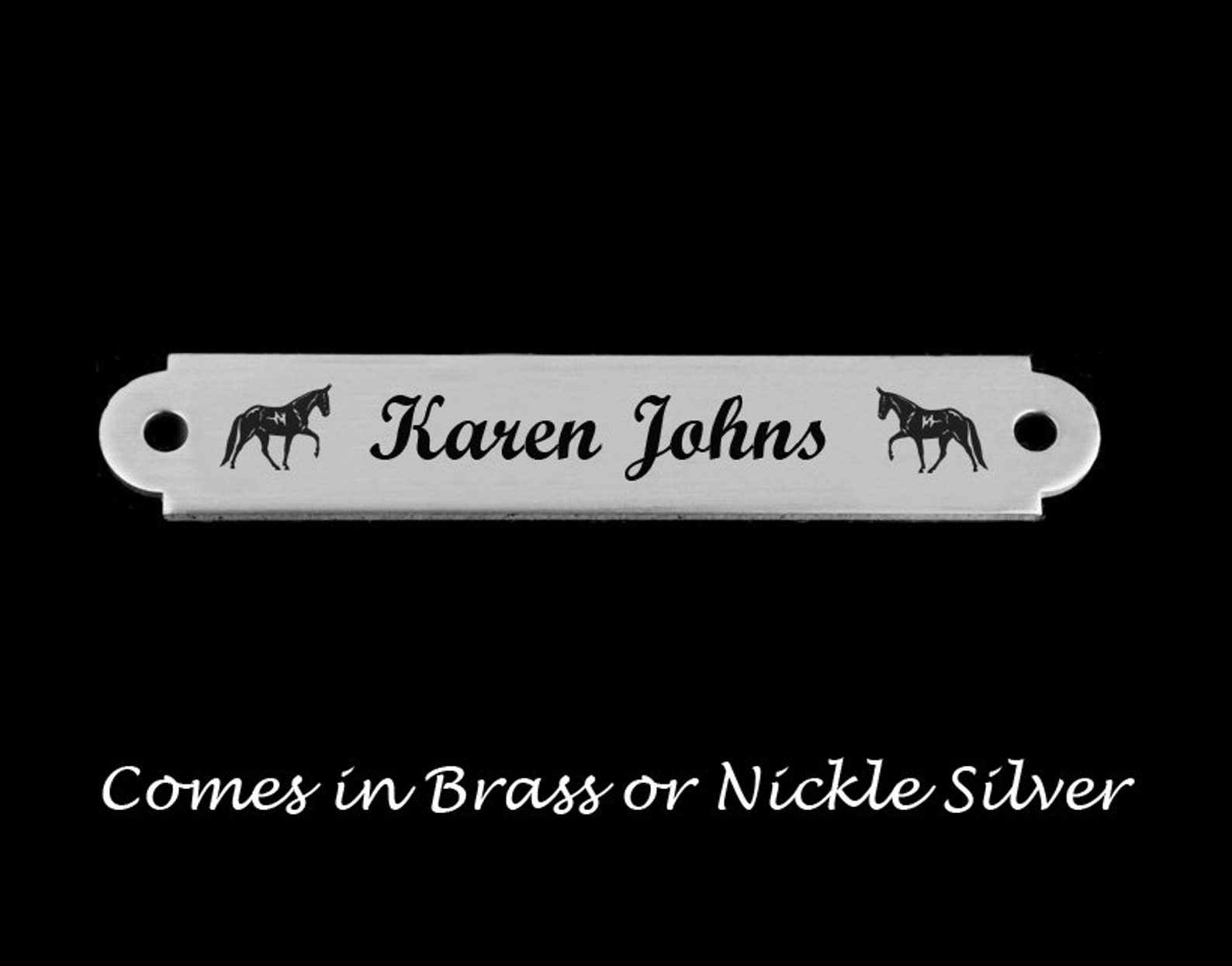Engraved Saddle Nameplate Horse Designs 3 Etsy