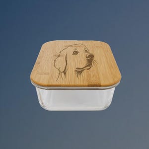 Small Personalized Golden Retriever Food Storage Container with your choice of Golden Retriever Design | 80+ Golden Retriever Designs
