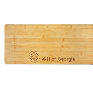 Engraved Bamboo Charcuterie Board - 4-H Logo | 4-H Charcuterie Board | 4-H Gift | 4-H Award | 4-H Club | 4-H Celebration