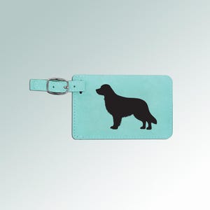 Engraved Leatherette Golden Retriever Luggage Tag with your choice of Design