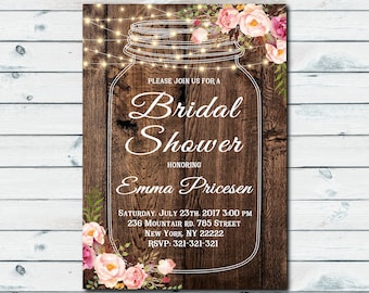 mason jar invitation etsy