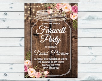 housewarming party invitation mason jar invites party ligts etsy