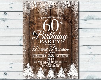 60th birthday invitations etsy