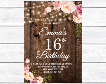 Sweet 16 Invitations Etsy 10