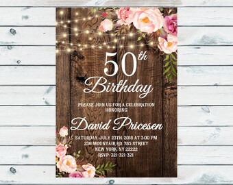 50th birthday invitation for women etsy 50th birthday invitations for her