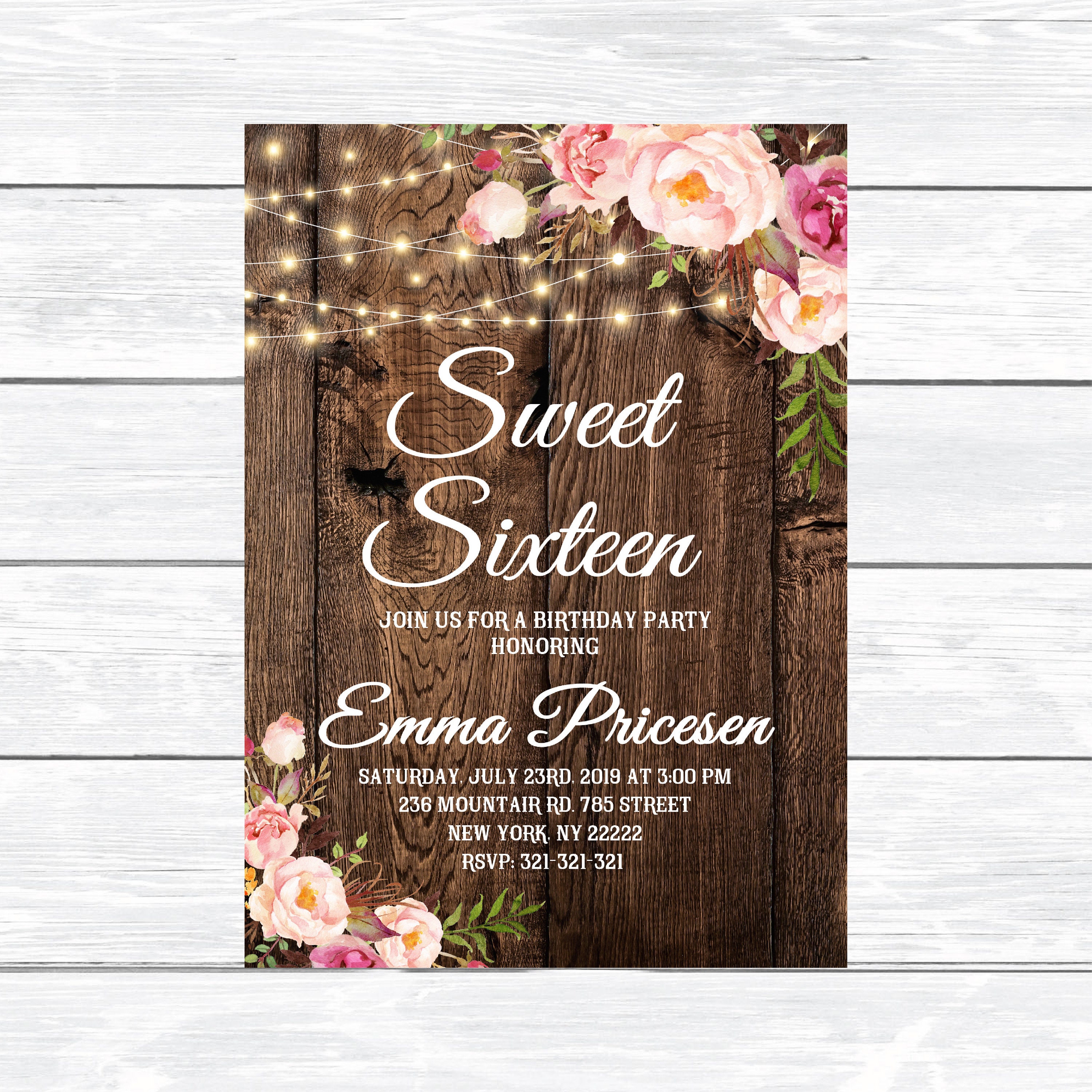 sweet 16 birthday invitations Sweet 16 printable invitation party