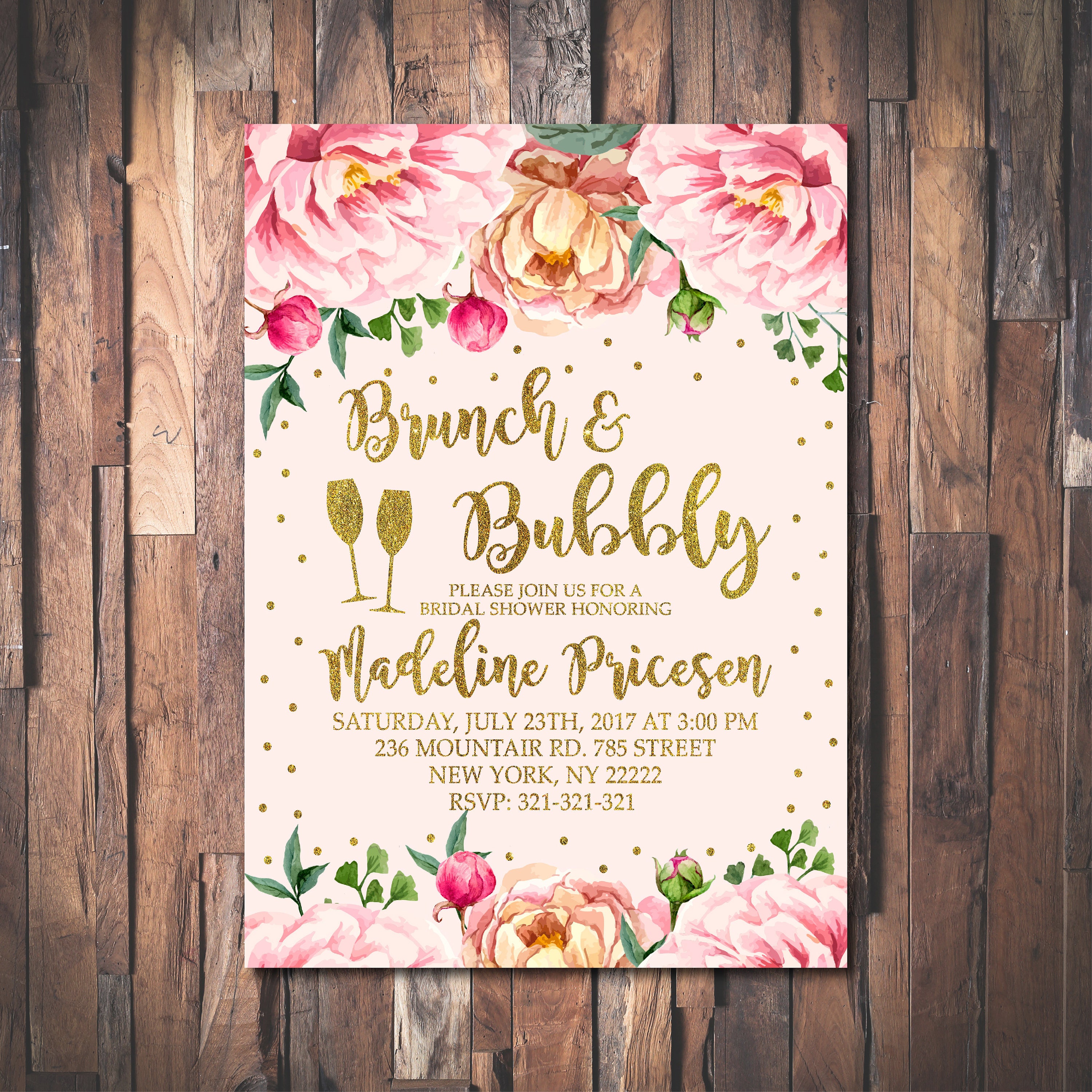 Brunch and Bubbly Invitation Bubbly and Brunch Invitation Etsy