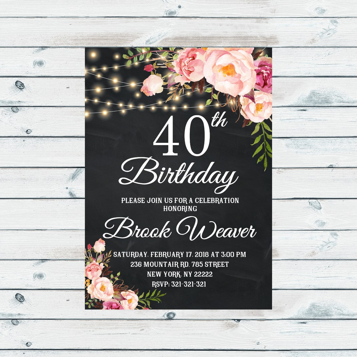 Save the Date Birthday Party Invitation Women Birthday Party Etsy