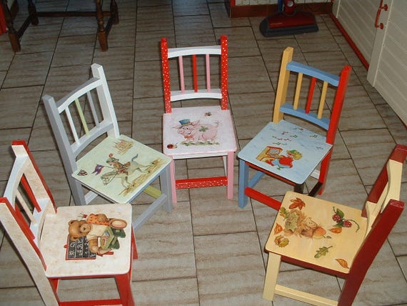 Petite Chaise Enfant Deco Artisanale Etsy Petite Chaise Enfant Deco Artisanale Etsy