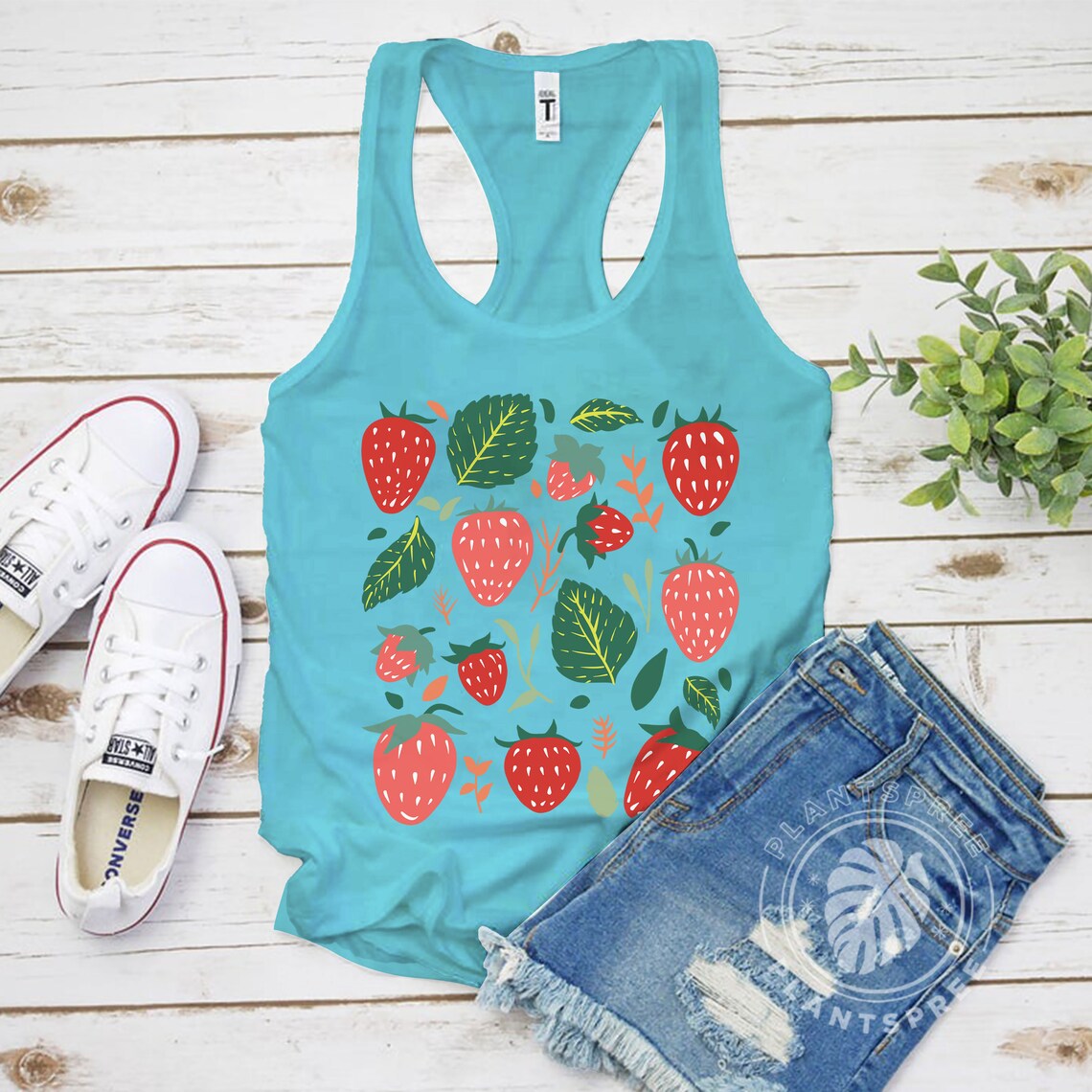 Strawberry Tank Top Strawberry Shirt Gardening Shirt | Etsy