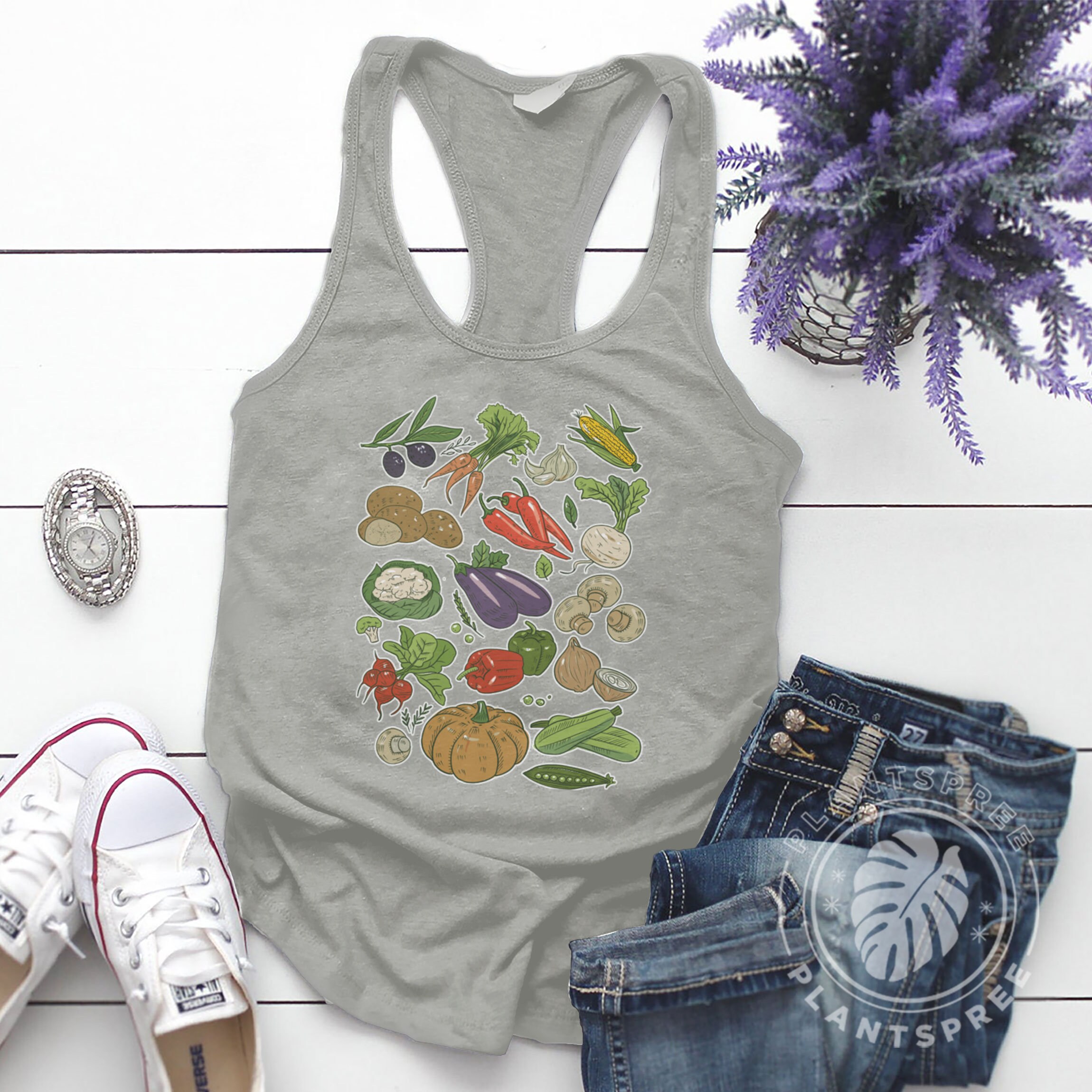 t shirt with vegetables