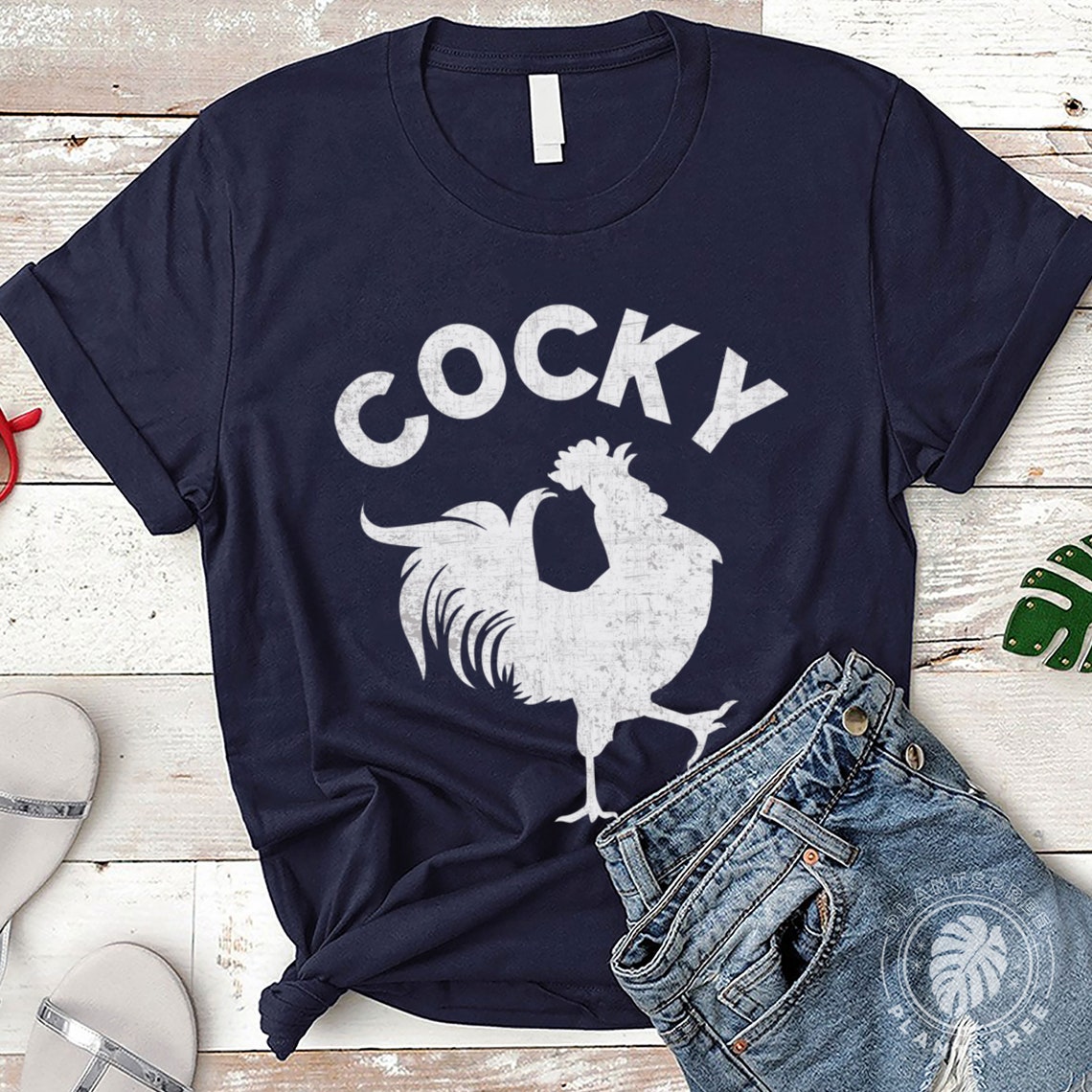 Cocky Shirt Funny Chicken Shirt Funny Rooster Tee Farmer | Etsy