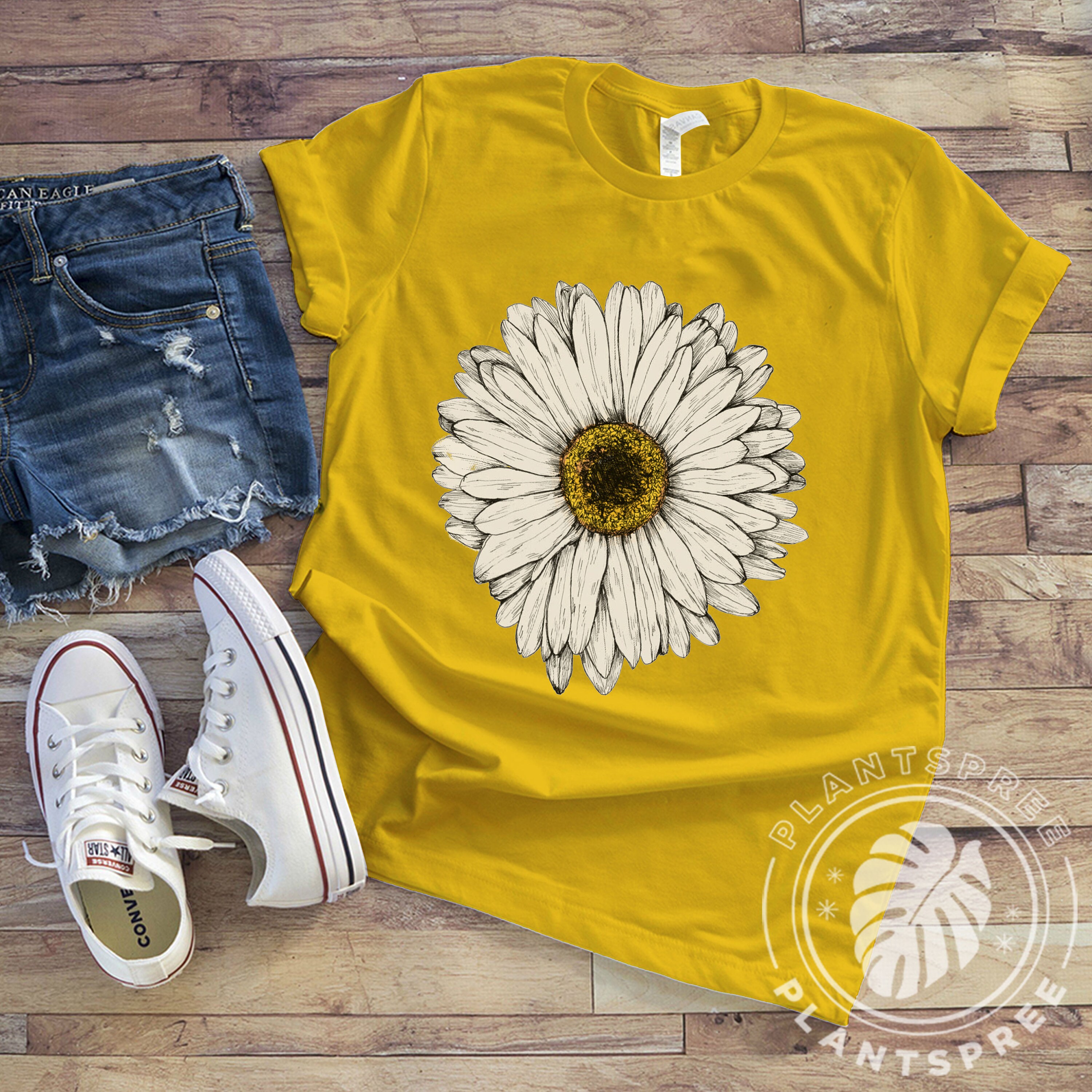 Boho Daisy Shirt Wildflower Shirt Vintage Wildflower Graphic Etsy