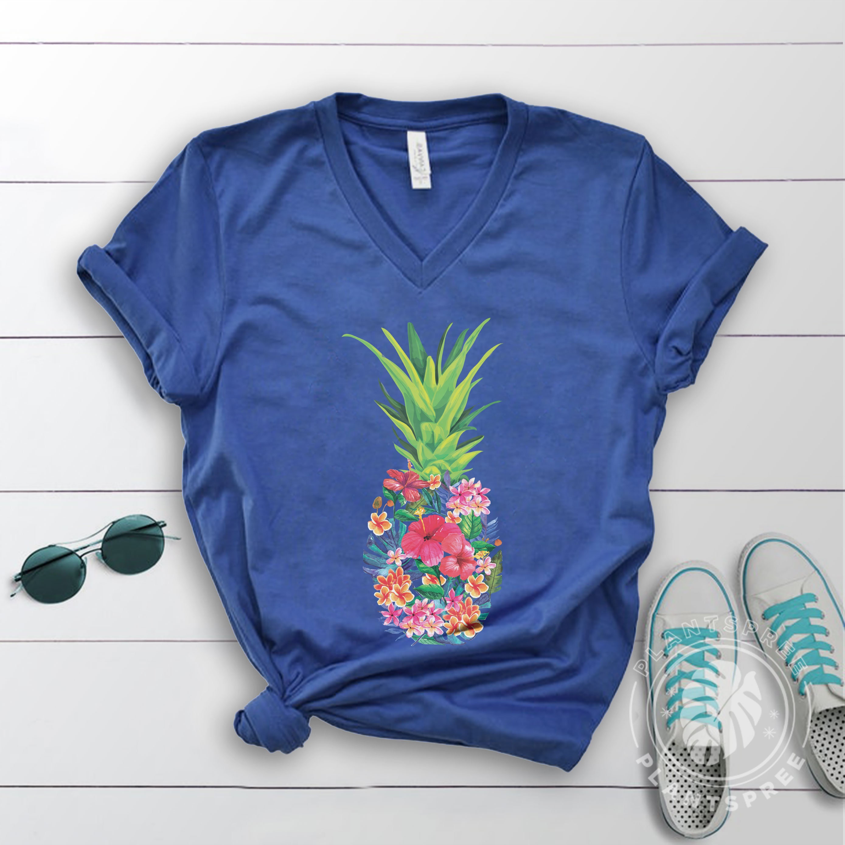 Ananas Blumen T-Shirt Tropisches Shirt Ananas Geschenk | Etsy