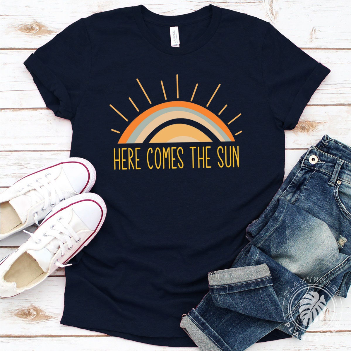 Here Comes The Sun Tee Gardening Shirt Sunshine Retro Shirt | Etsy