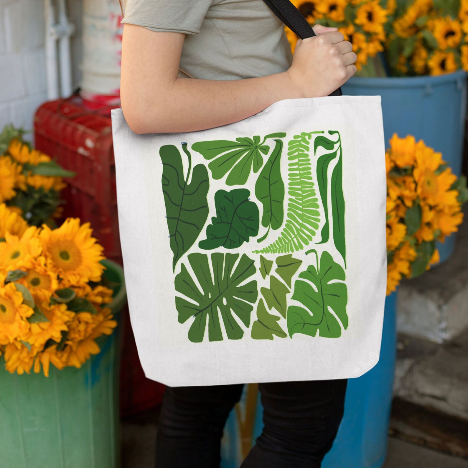 Plants Tote Bag Plant Lovers Gift Gardening Gift Leaf Print Etsy