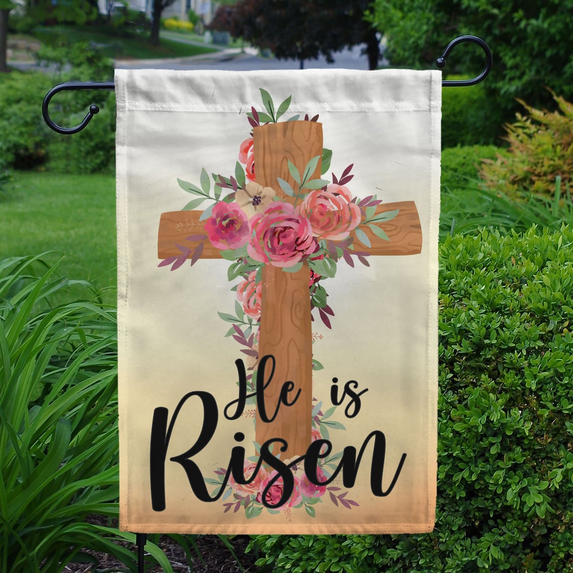 He Is Risen Double Sided Flag Garden Flag Housewarming Gift Etsy