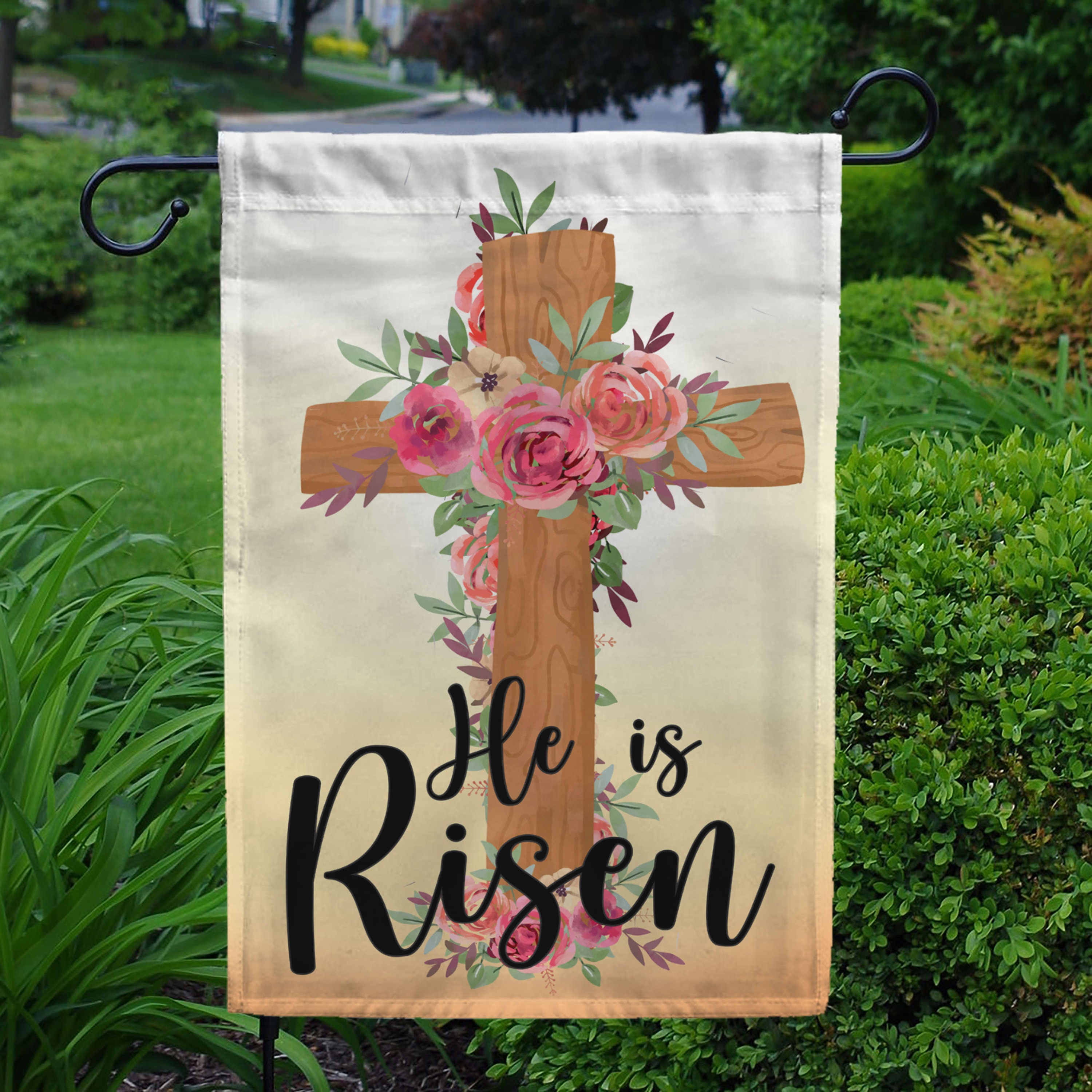 He Is Risen Double Sided Flag Garden Flag Housewarming Gift Etsy
