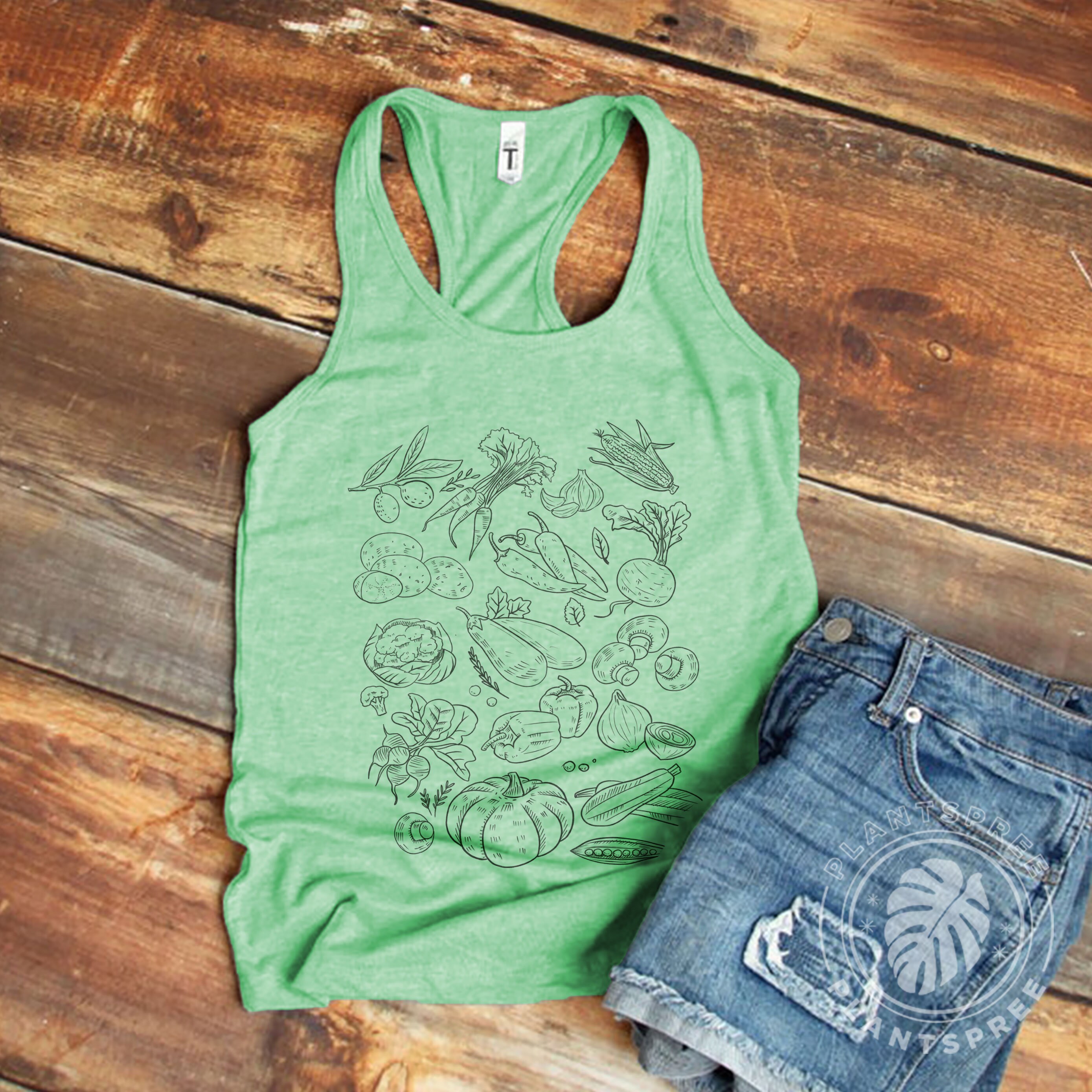 t shirt with vegetables
