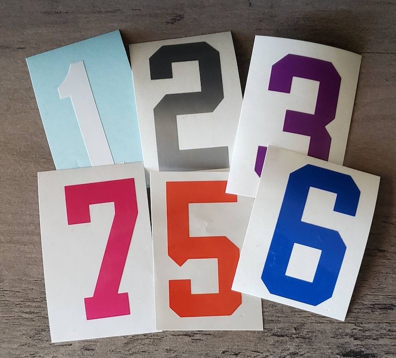 Single Number Decal/number Sticker/vinyl Lettering/monogram Etsy