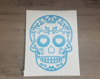 Sugar Skull Decal/Skull Sticker/Day of the Dead/Yeti Decal/Car Decal/Laptop Decal/Mug Decal/Laptop Decal/Bumper Sticker