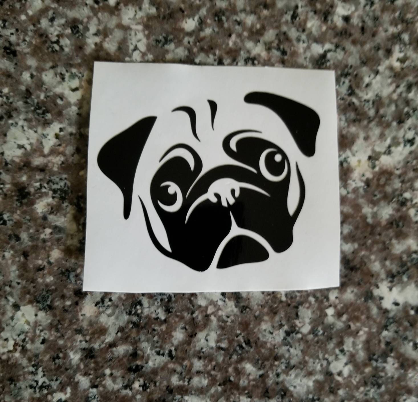 WickedGoodz Pug Decal - 'Since 1885' Oval Vinyl Sticker, 4.7 X 3.3 Inches, Dog Lover Gift