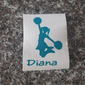 Cheer Decal/Personalized Cheerleader Decal/Cheerleader Sticker/Pom Pom Decal/Car Decal/Yeti Cup Decal/Locker Decal/Vinyl Sticker