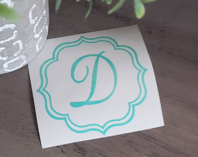 Initial Sticker Chic Single Initial Decal/initial Sticker/vinyl Lettering/monogram Decal/car ...