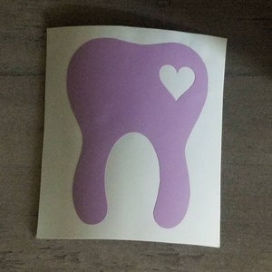 Tooth with Heart Decal/Dental Assitant Decal/Dentist Sticker/Dental Hygienist Decal/Car Decal/Yeti Decal/Water Bottle Decal/Laptop Decal