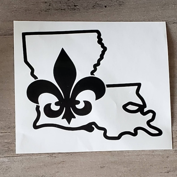 Louisiana Map Decal/Louisiana Fleur de Lis Decal/Car Decal/Yeti Decal/Laptop Decal/Mug Decal/Custom Decal/IPad Decal/Swell Bottle Decal