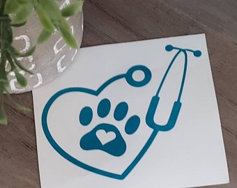 Vet Tech Decal/Veterinarian Decal/Vet Decal/Yeti Decal/Water Bottle Decal/Mug Decal/Flask Decal/Initial Decal/Car Decal/Ipad Decal