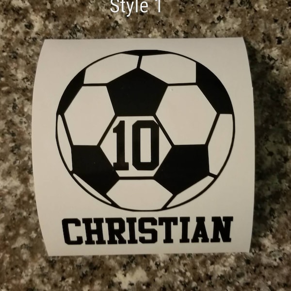 Personalized Soccer Ball Decal/Custom Soccer Ball Decal/Sport decal/Soccer Ball with Name Decal/Water Bottle Decal/Car Decal/Locker Decal