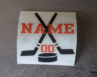 Hockey Decal/Hockey Sticker/Personalized Hockey Decal/Car decal/Water Bottle Decal/Lunch Box Decal/Yeti Decal/Yeti Decal/Window Decal