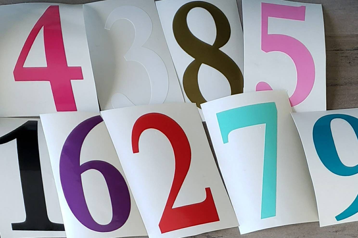 Single number Decal/Number Sticker/Vinyl Lettering/Monogram Etsy