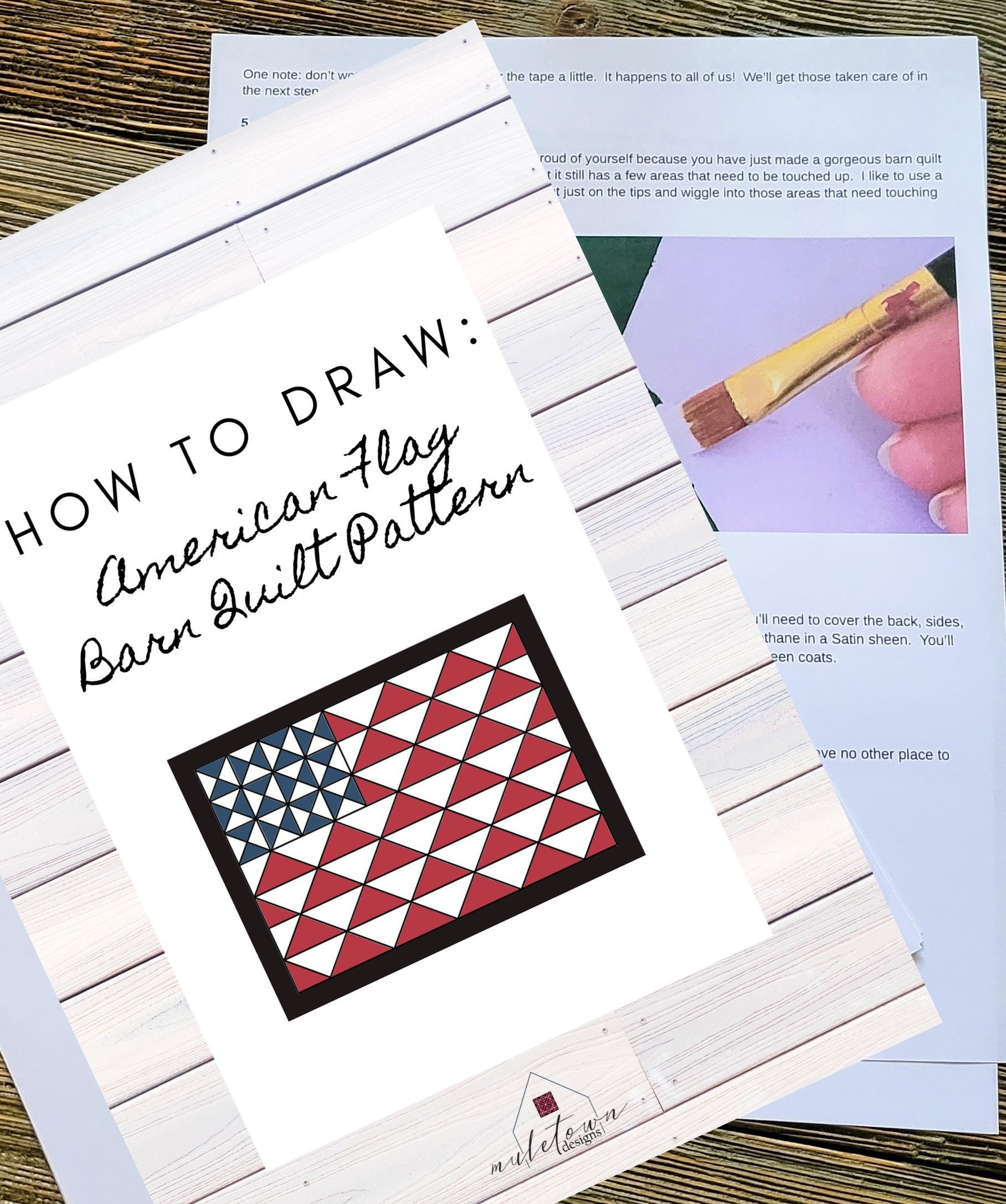 Barn Quilt Pattern American Flag Digital Pattern Friend Gift