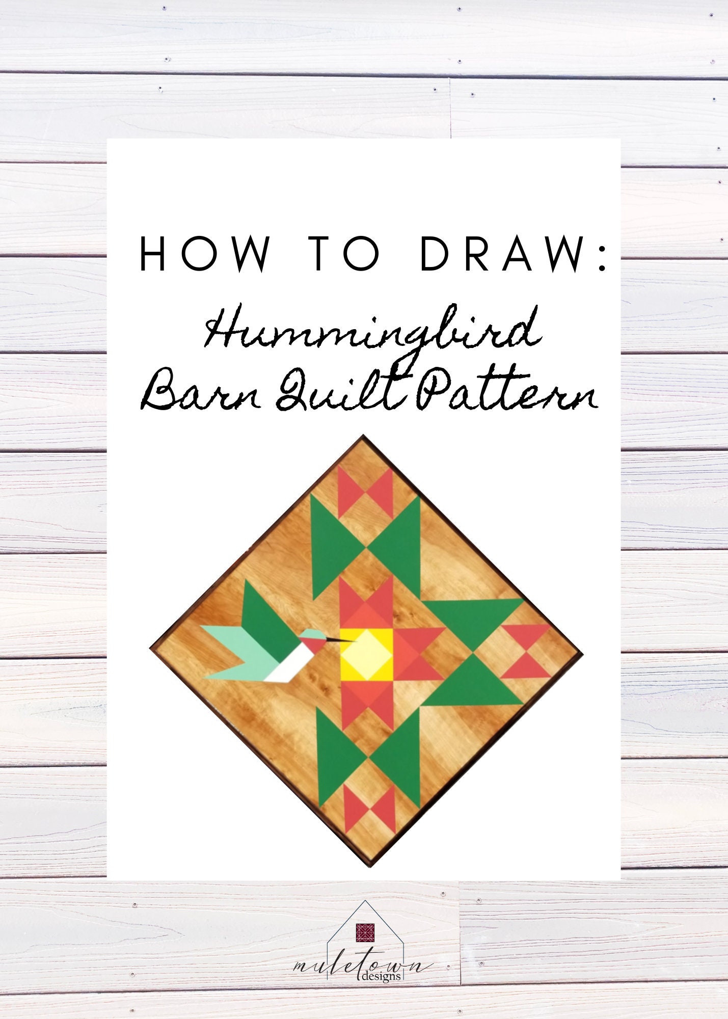 Barn Quilt Pattern, Hummingbird, Digital Pattern, Friend Gift, Birthday Gift