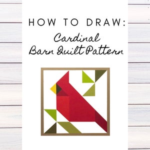 Barn Quilt Pattern, Cardinal, Digital Pattern, Christmas Gift, Mom Gift, Friend Gift