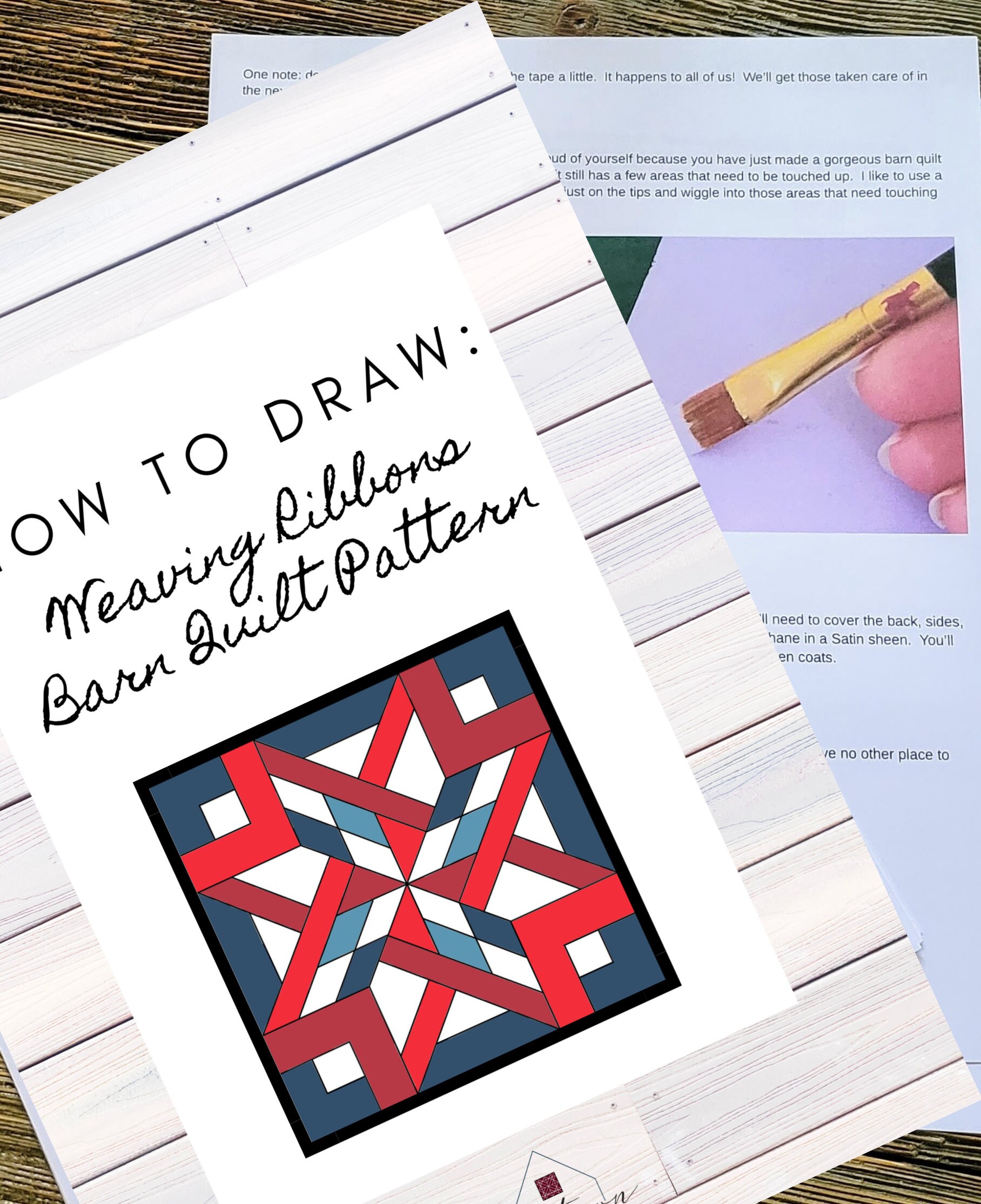 Barn Ribbon Barn Quilt Pattern, Weaving Ribbons, Digital Pattern, 4th of July, Mom ...