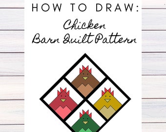 Barn Quilt Pattern, Chicken Quilt, Digital Pattern, Friend Gift, Birthday Gift