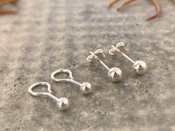 Square 4mm 925 Sterling Silver Ear Studs with Cubic Zirconia So Chic Jewels