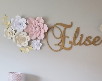 Nursery Paper Flowers – Set of 5 - wall flowers flower backdrop