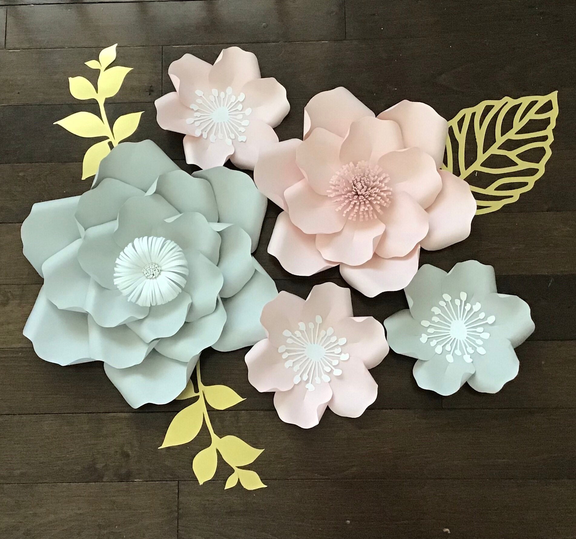 Nursery Flowers Set of 10 Nursery decor flower wall decor Etsy