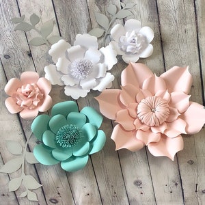 Nursery Paper Flowers – Set of 5  wall flowers flower backdrop Baby Girl Nursery Flowers, Paper Flowers, Nursery Paper Flowers, wall flowers
