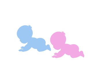 Paper Baby cut outs - Paper Baby Shape, Baby Die Cuts, Baby Boy Shape, Baby Girl Shape, DIY Baby Shower, Baby Shower (Tax&Duty Paid/DDP USA)