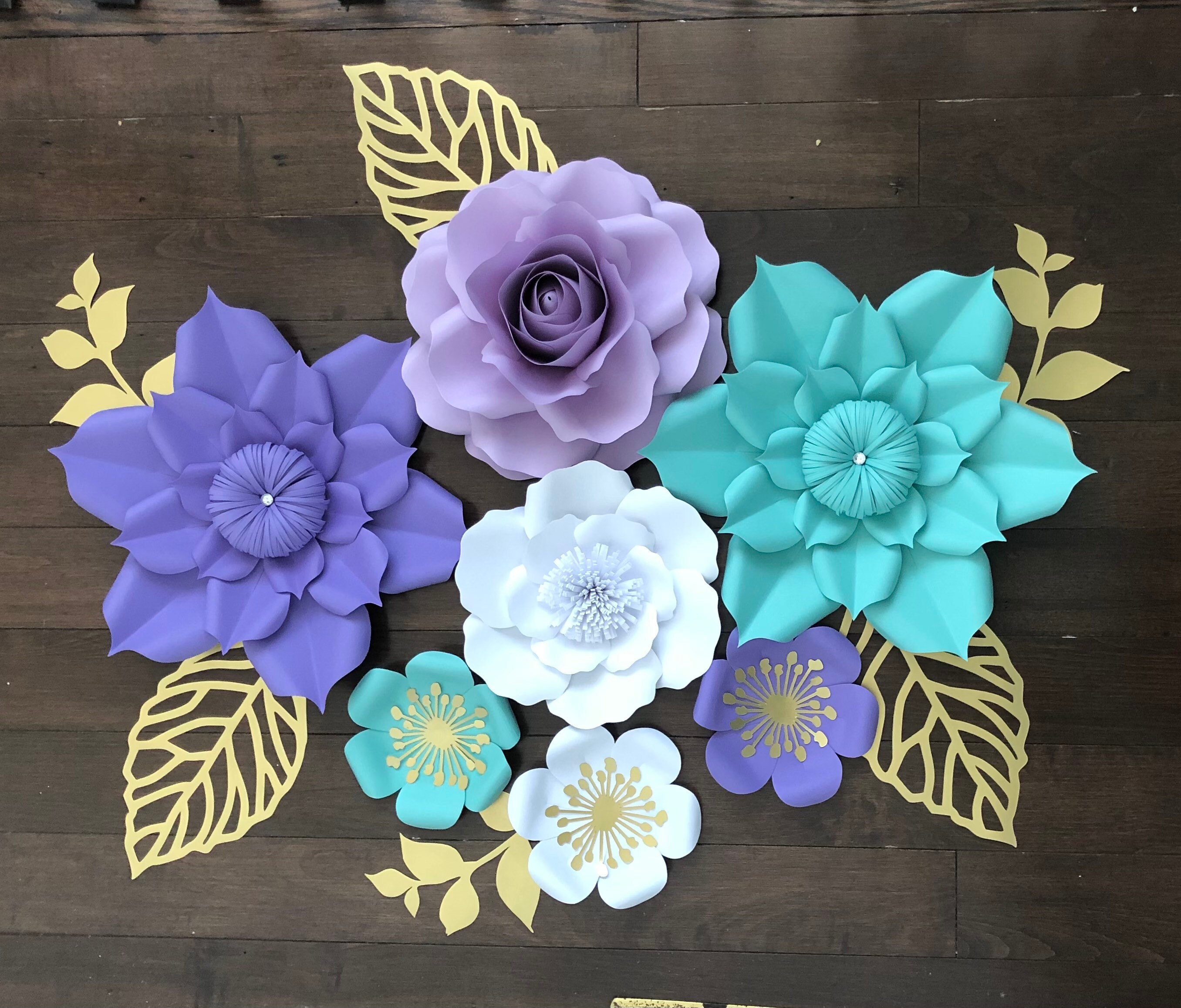 Nursery Wall Flowers Set of 7 paper flowers baby girls Etsy